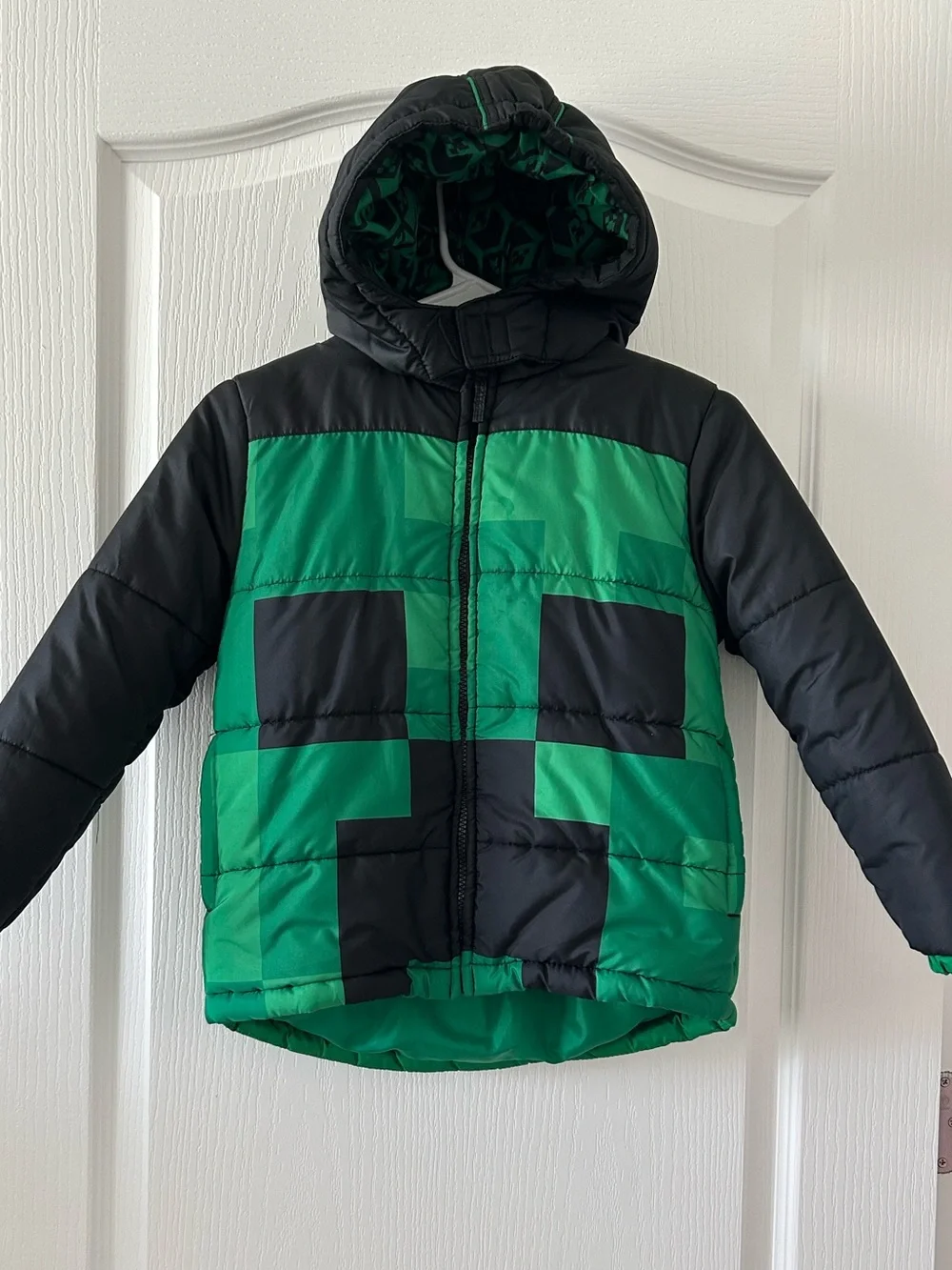 Kids Minecraft Winter jacket Hooded Size7/8